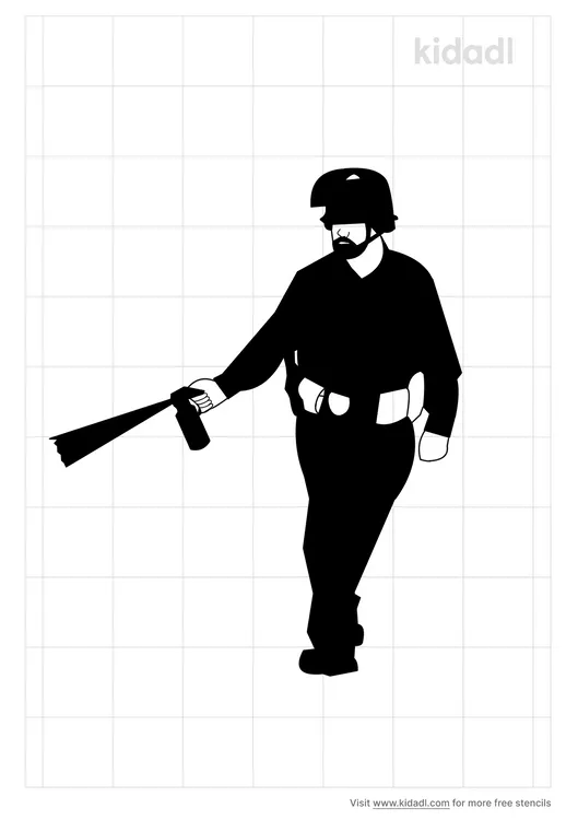 Pepper Spray Cop Stencils