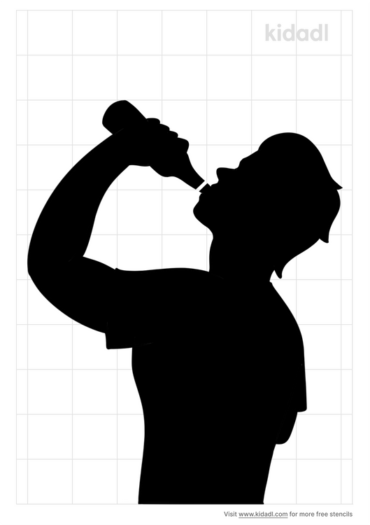 Person Drinking Beer Stencils Free Printable People Stencils Kidadl