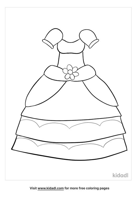 Princess Dresses Coloring Pages Free Princess Coloring Pages Kidadl