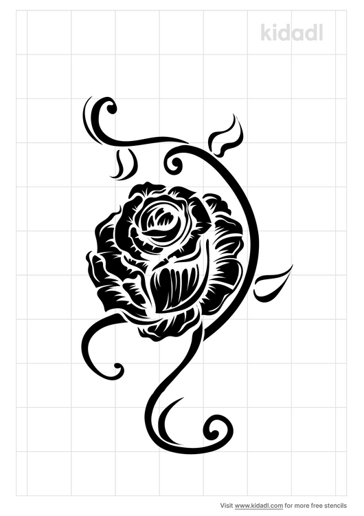 realistic rose tattoo stencils free printable flowers stencils