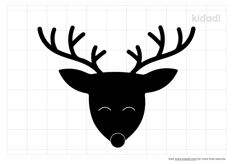 Reindeer Face Stencils Free Printable Animals Stencils Kidadl and