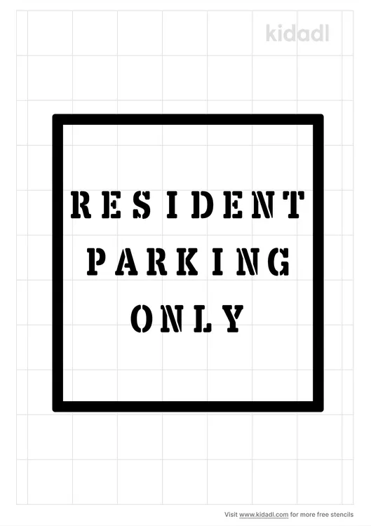 Resident Parking Only Stencils