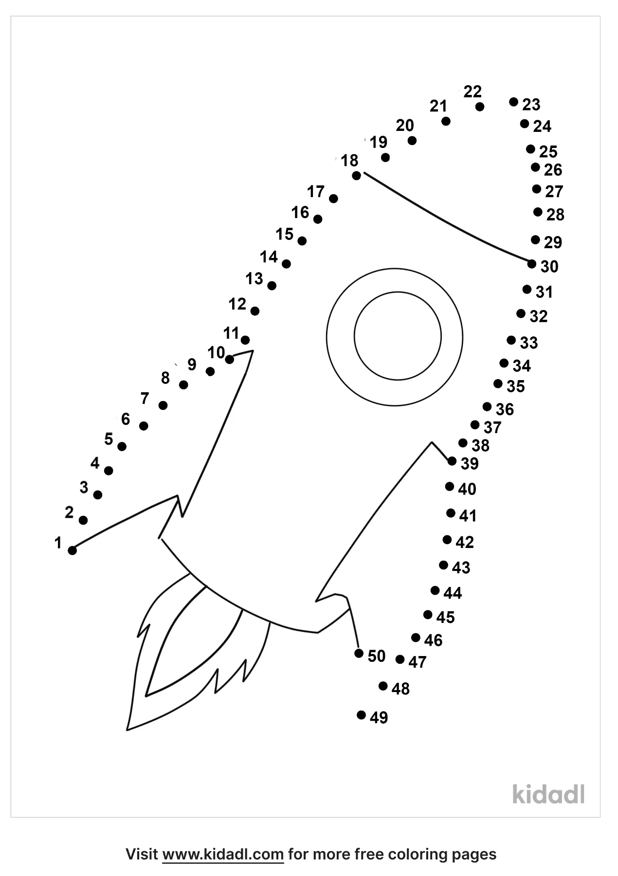 Free Alien Medium 1 50 Dot To Dot Printables For Kids Kidadl