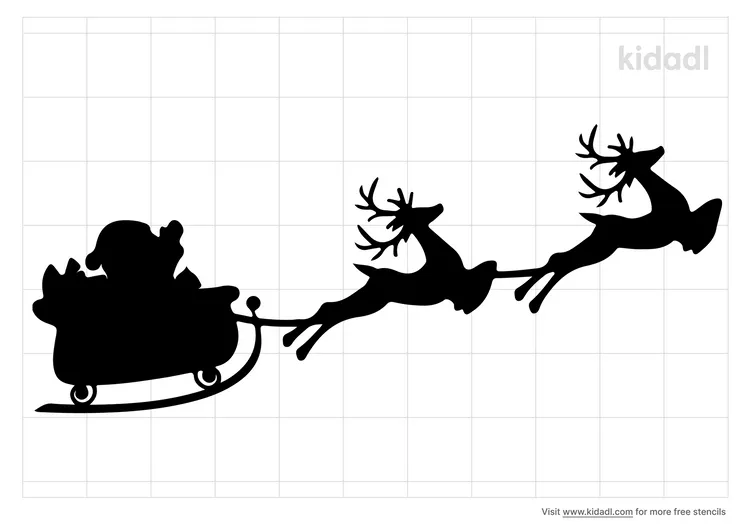 Santa Claus And Reindeer Stencils