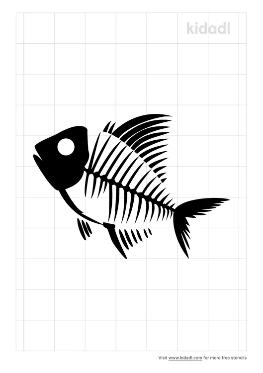 Scary Skeleton Fish Stencils