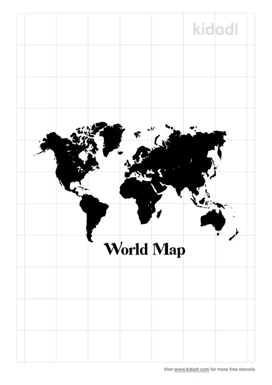 Simple World Map Stencils
