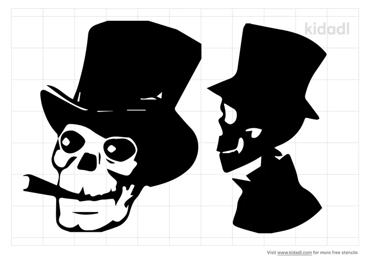 Skull In A Top Hat Stencils