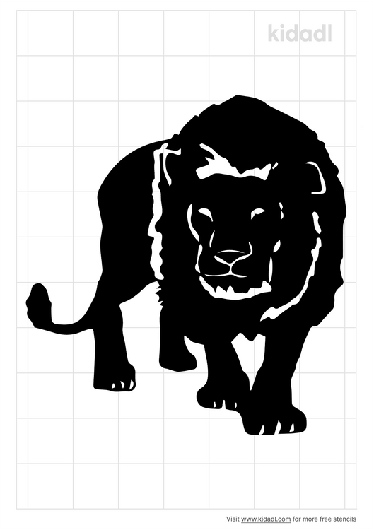 Stalking Lion Stencils | Free Printable Animals Stencils | Kidadl and ...