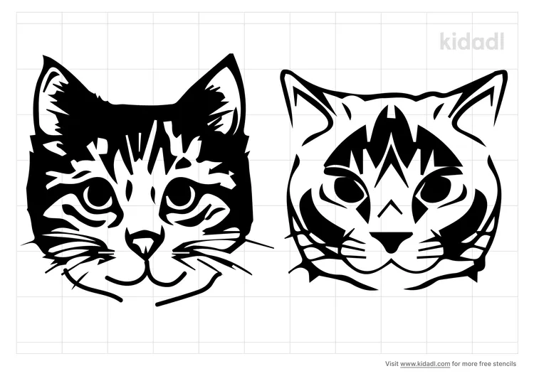 Tabby Cat Face Stencils
