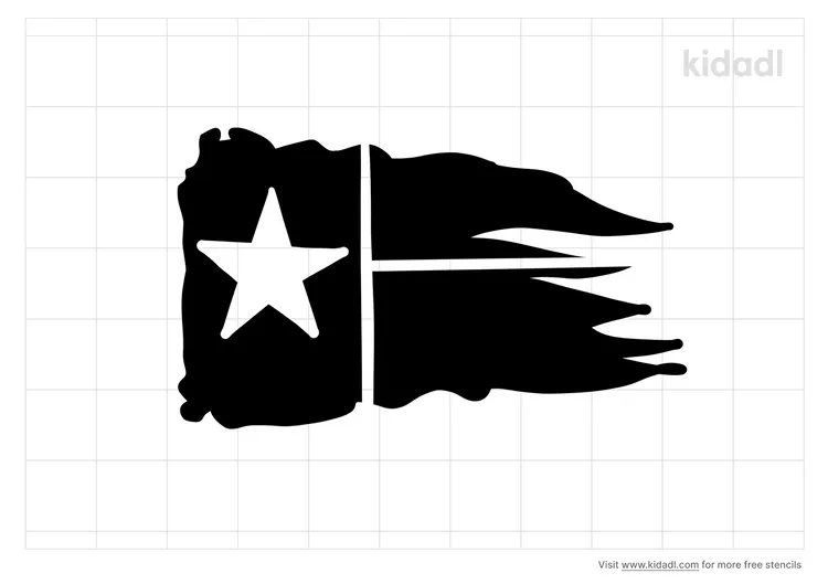Tattered Texas Flag Stencils