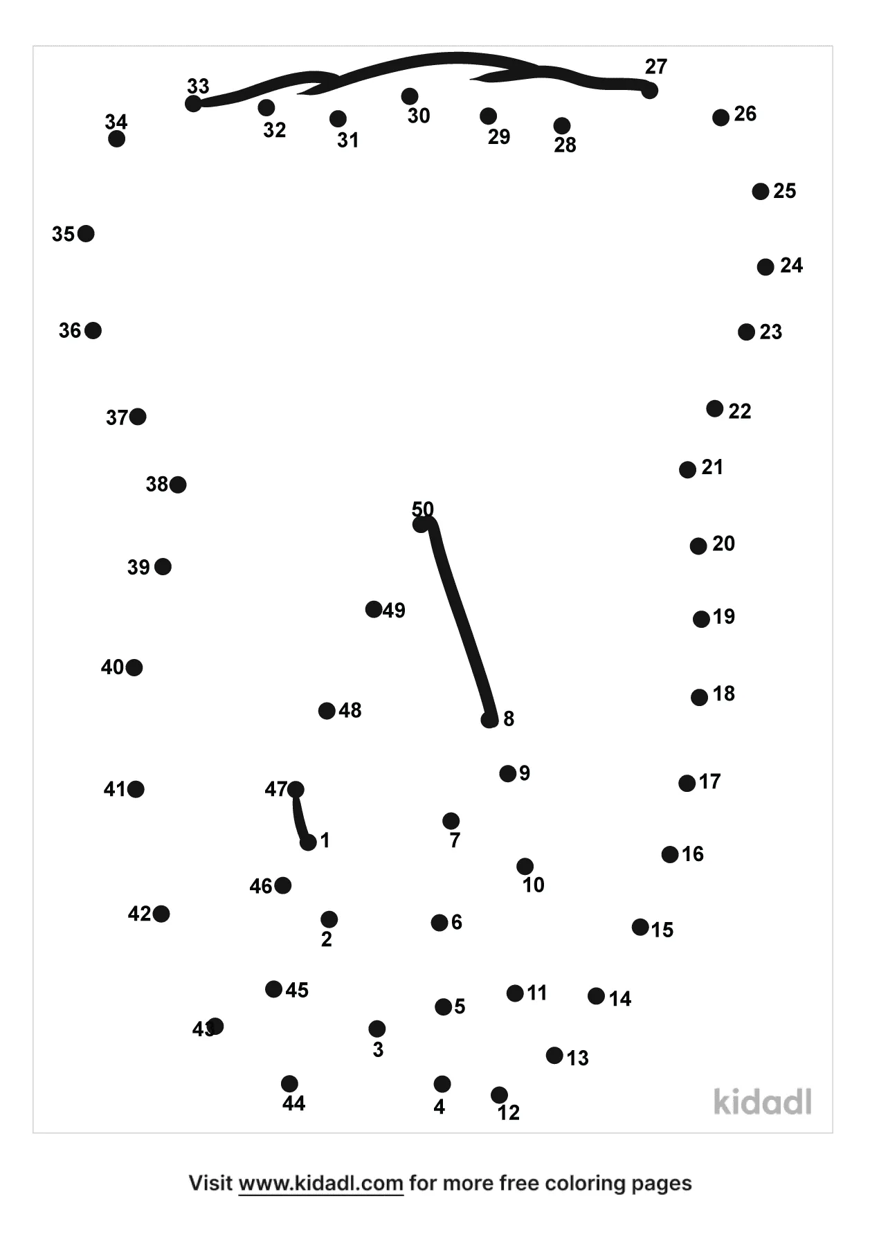 Free Teeth Medium 1 50 Dot To Dot Printables For Kids Kidadl