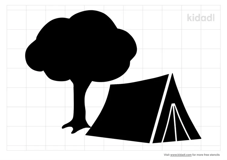 Tent And Tree Stencils