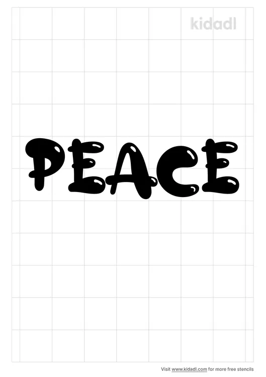 the-word-peace-in-bubble-letters-stencil