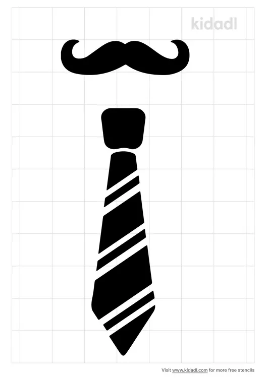 Tie And Mustache Stencils