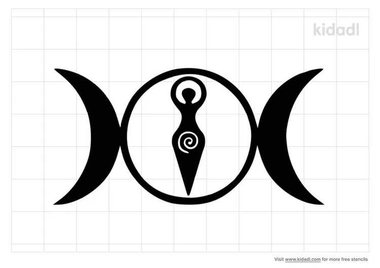 Triple Moon Goddess Stencils