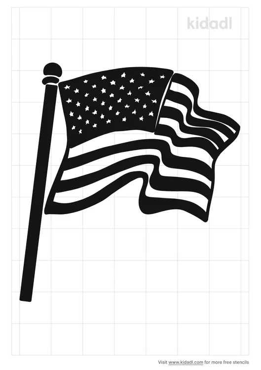 Waving American Flag Stencils