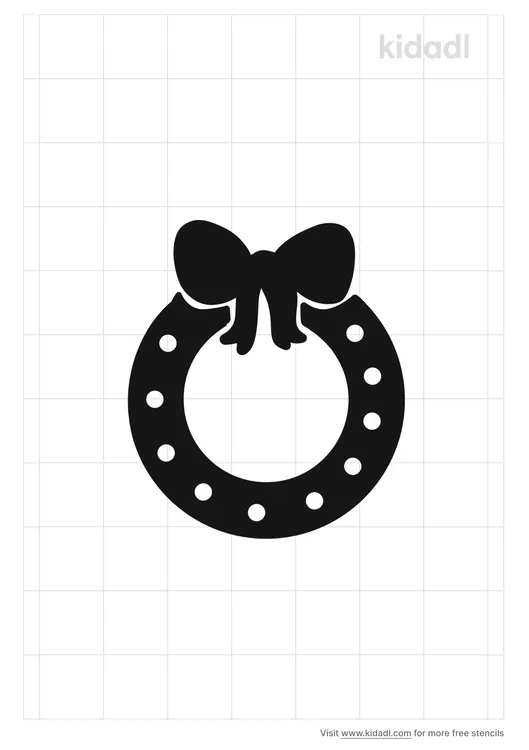 Wreath With Bow Stencils