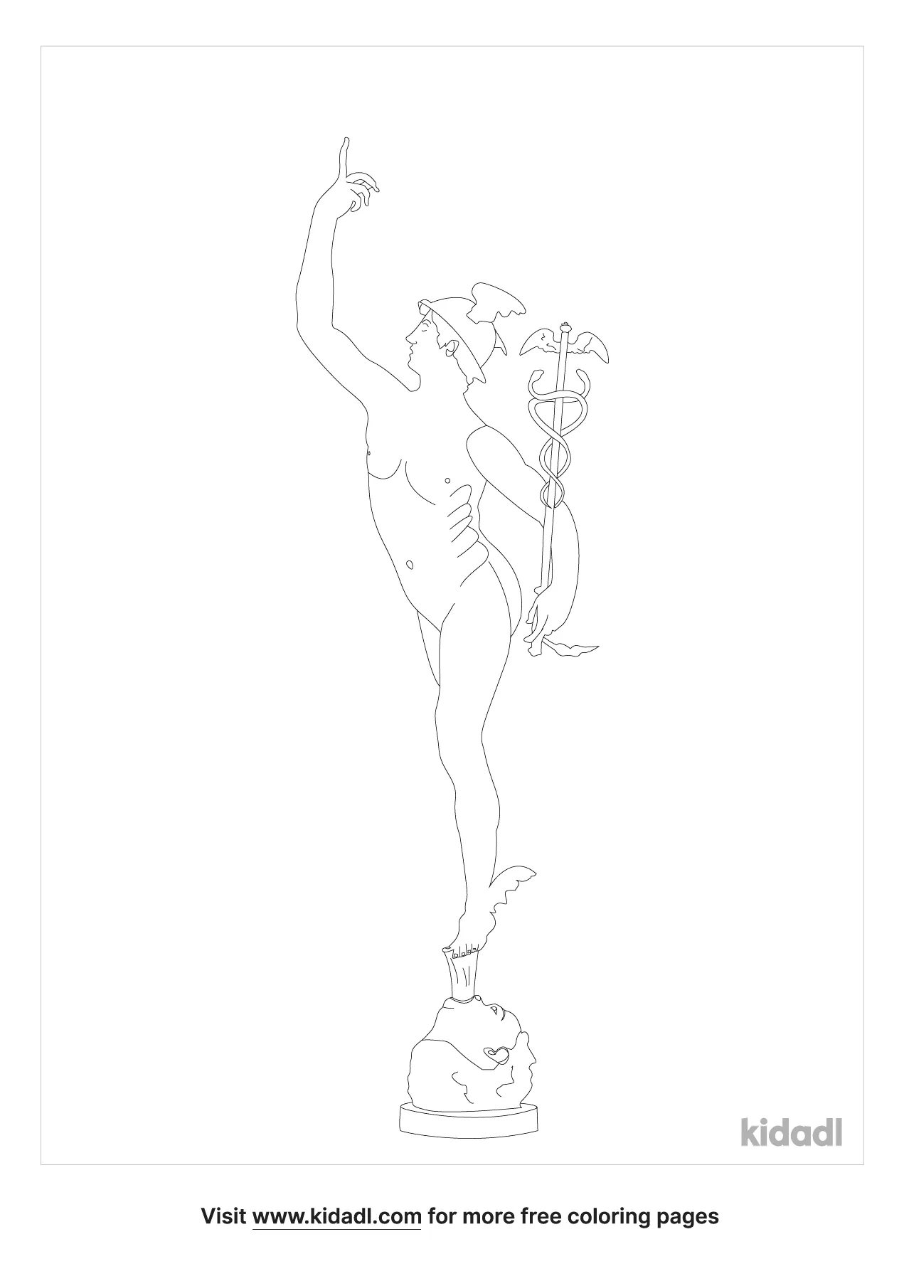 Mercury God Coloring Page