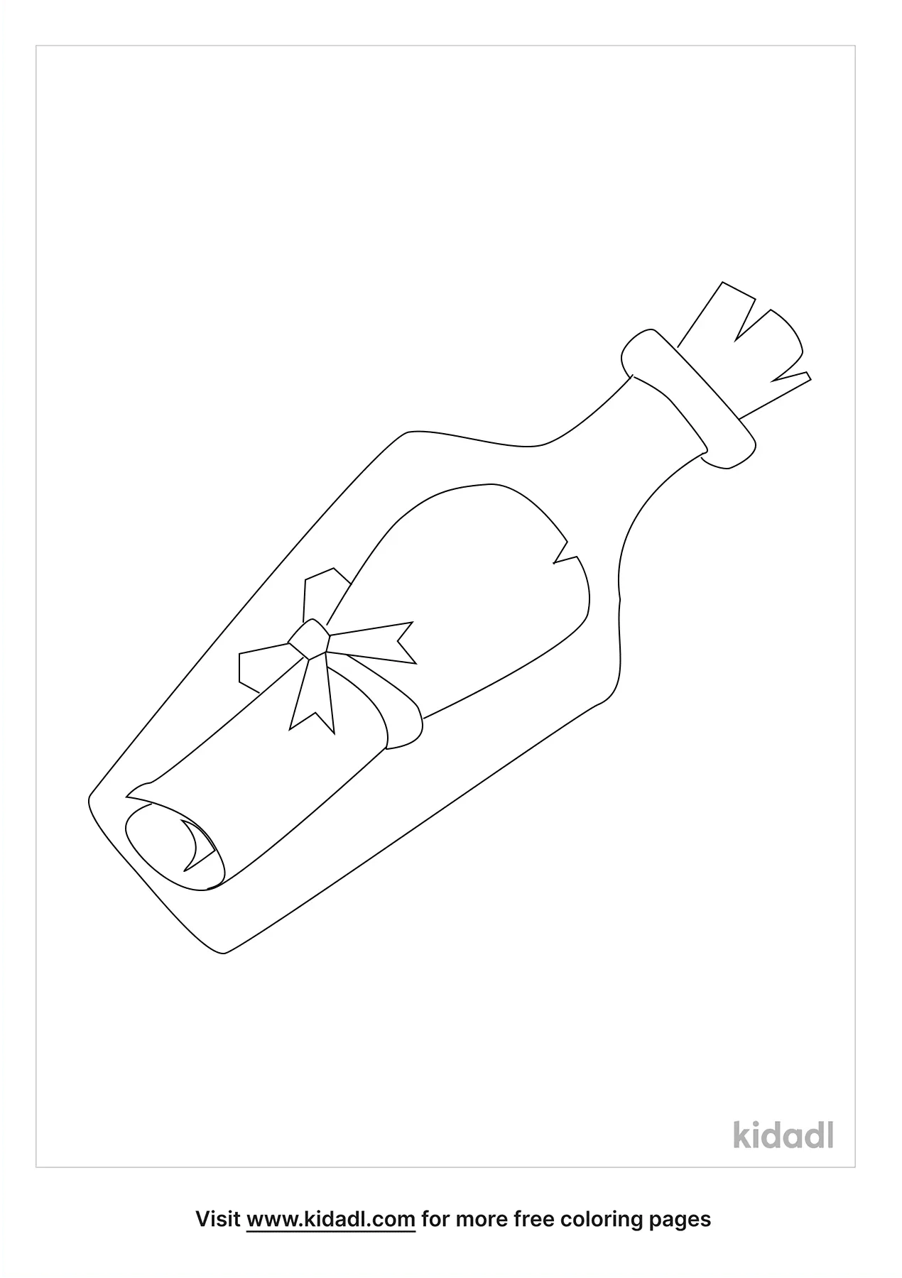 Message In A Bottle Coloring Page