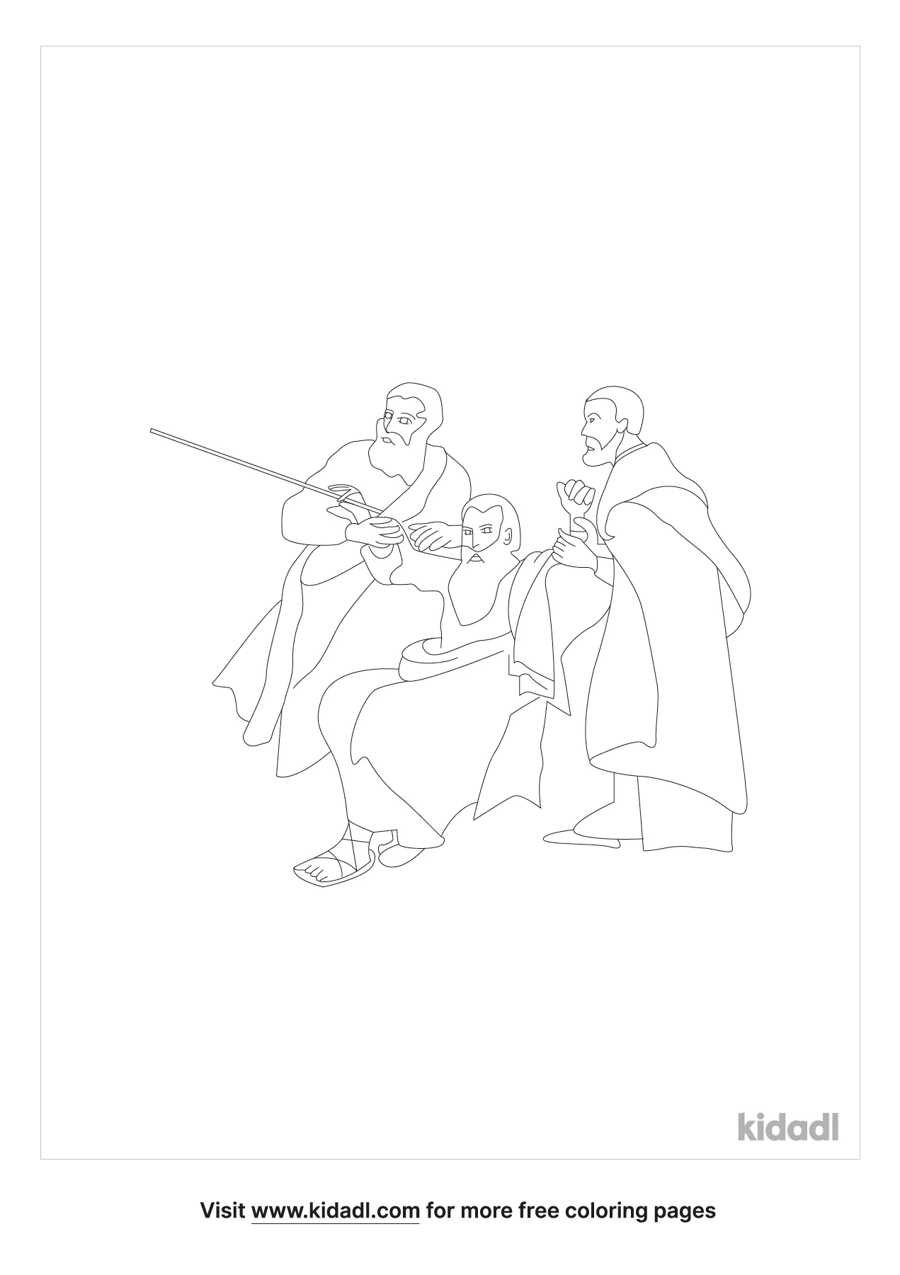 Moses Holds Up His Hands Coloring Page