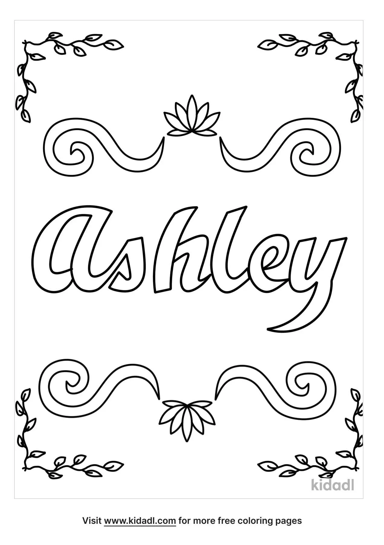 Ashlyn Name Coloring Page | Free Names Coloring Page | Kidadl
