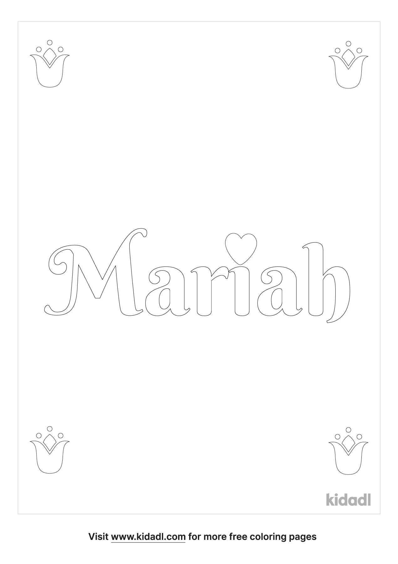 Name Mariah Coloring Page