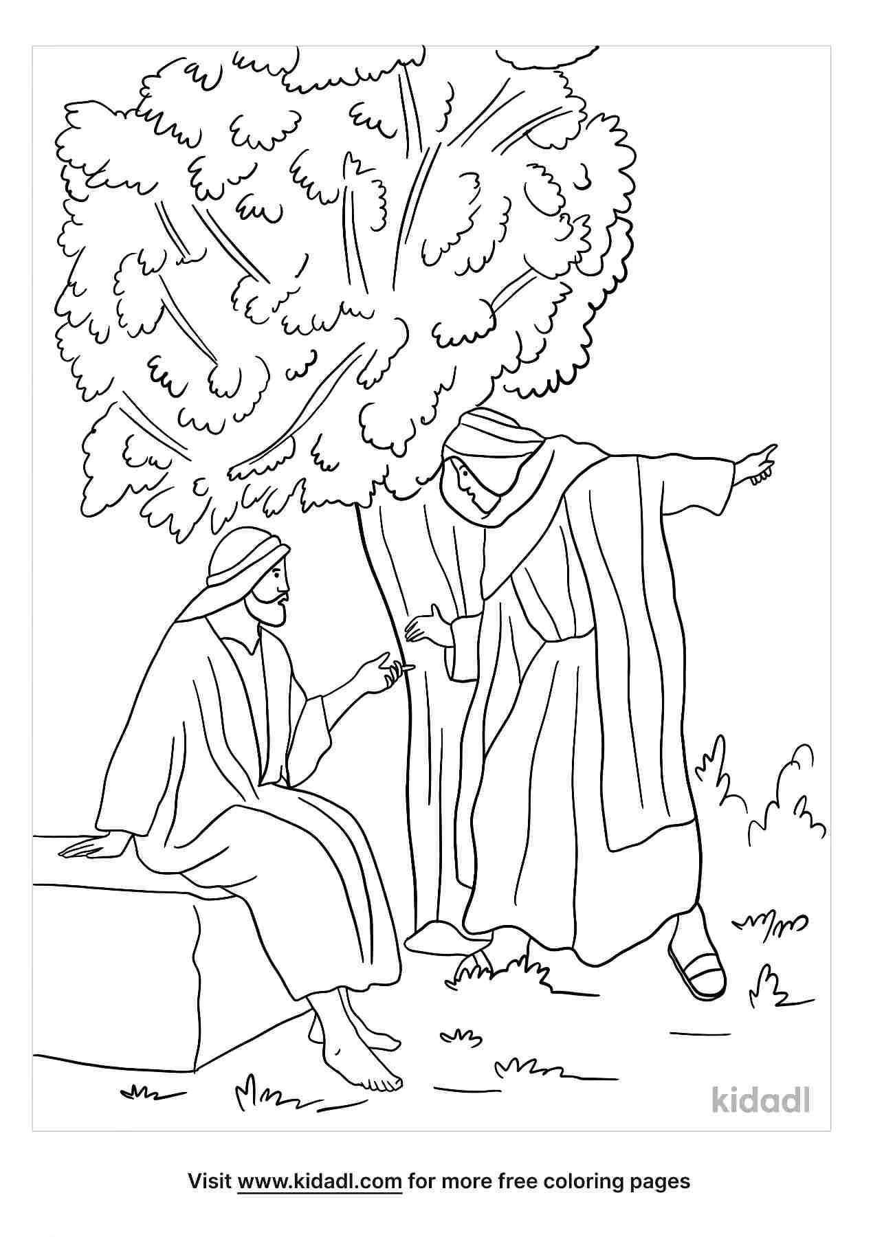 Jesus And The Fig Tree Coloring Page Coloring Pages