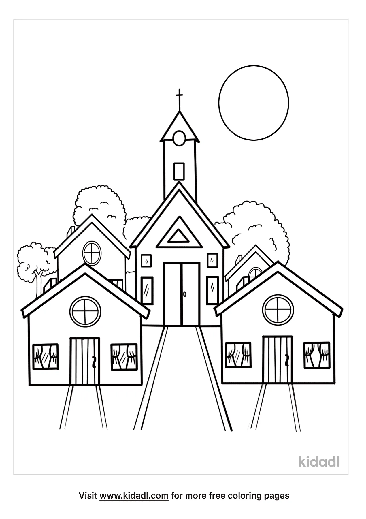 Neighborhood Coloring Pages   Free Buildings Coloring Pages   Kidadl