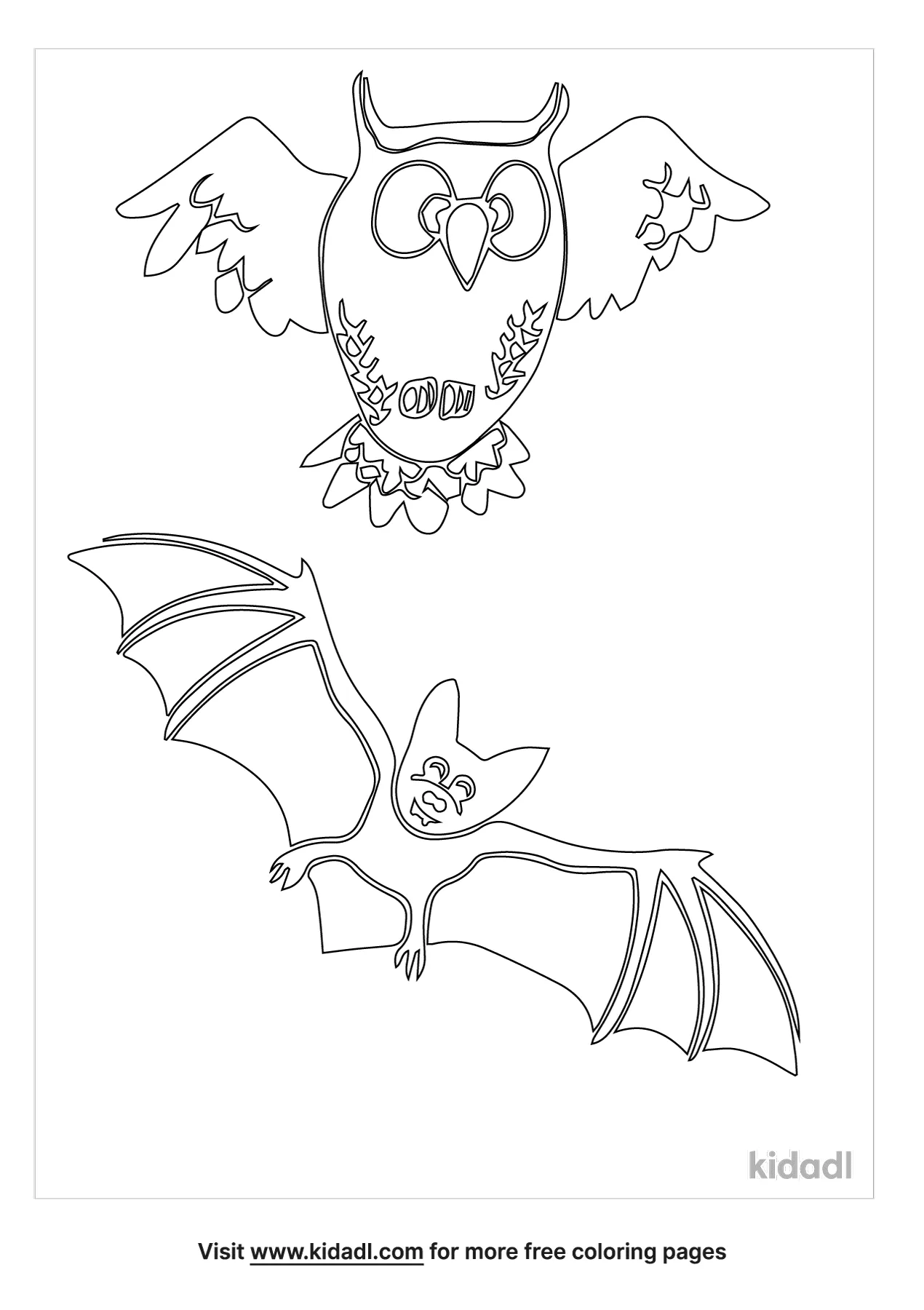 Free Night Animals Coloring Page | Coloring Page Printables | Kidadl