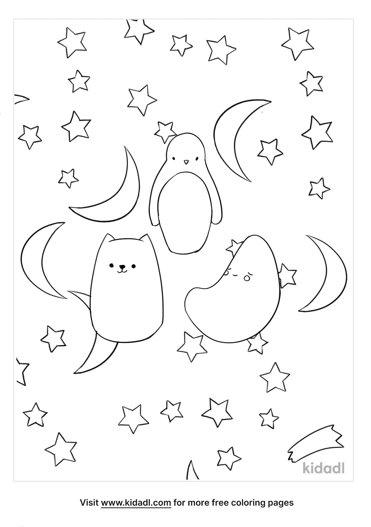 Night Light For Preschoolers Coloring Page