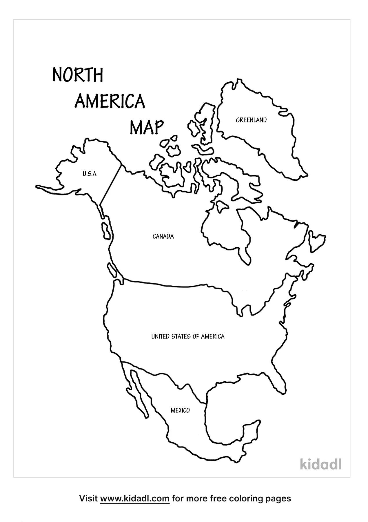 north america map kidadl