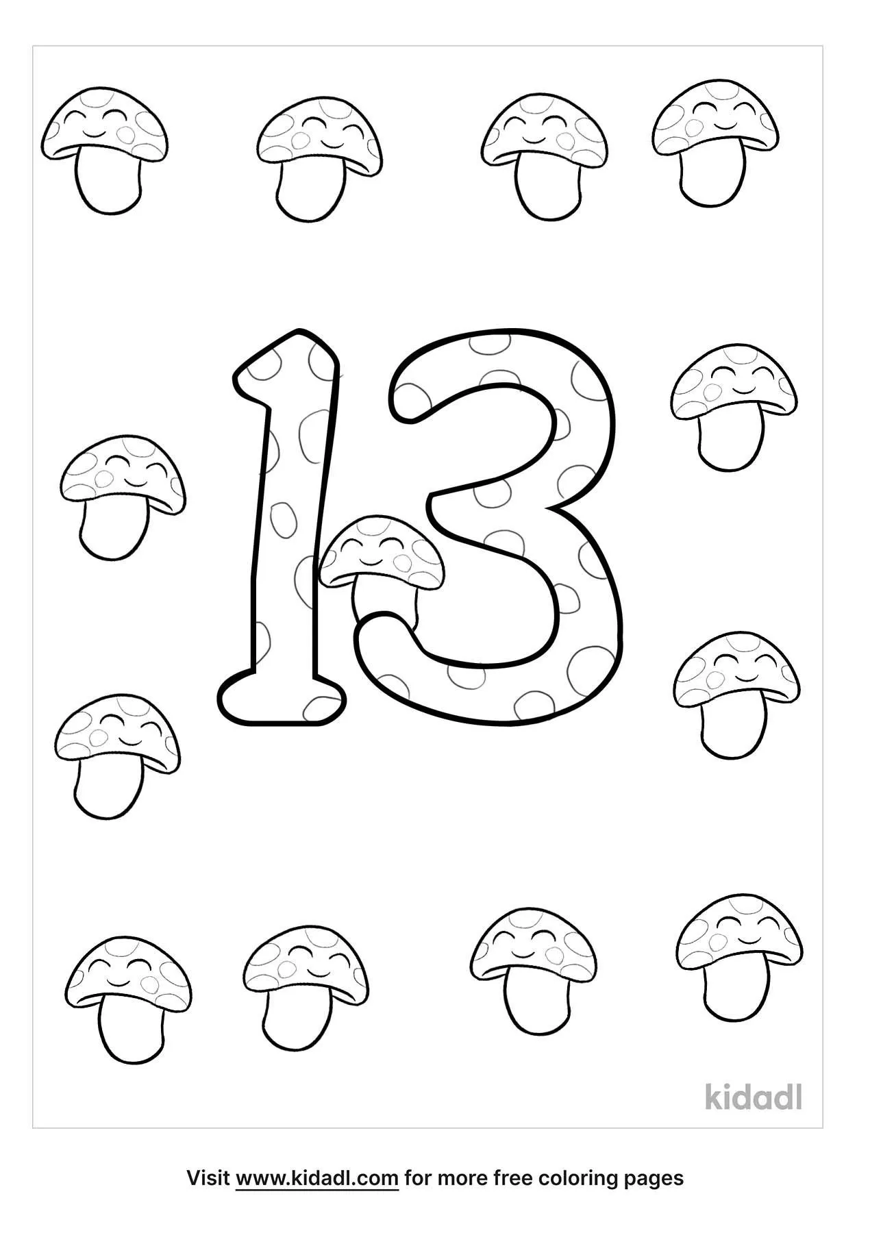 number 13 coloring worksheet