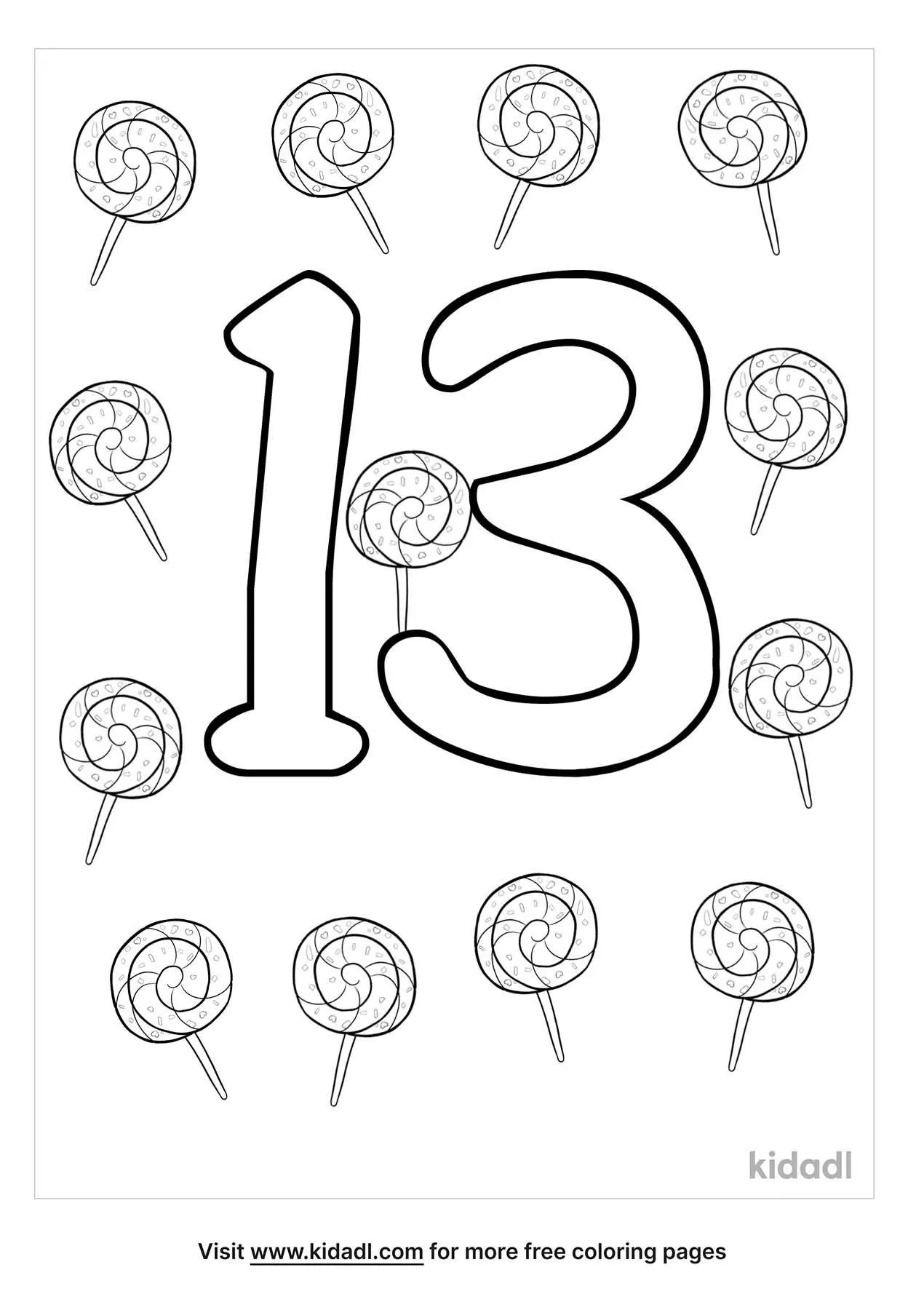 Number 13 Coloring Pages Free Numbers Coloring Pages Kidadl