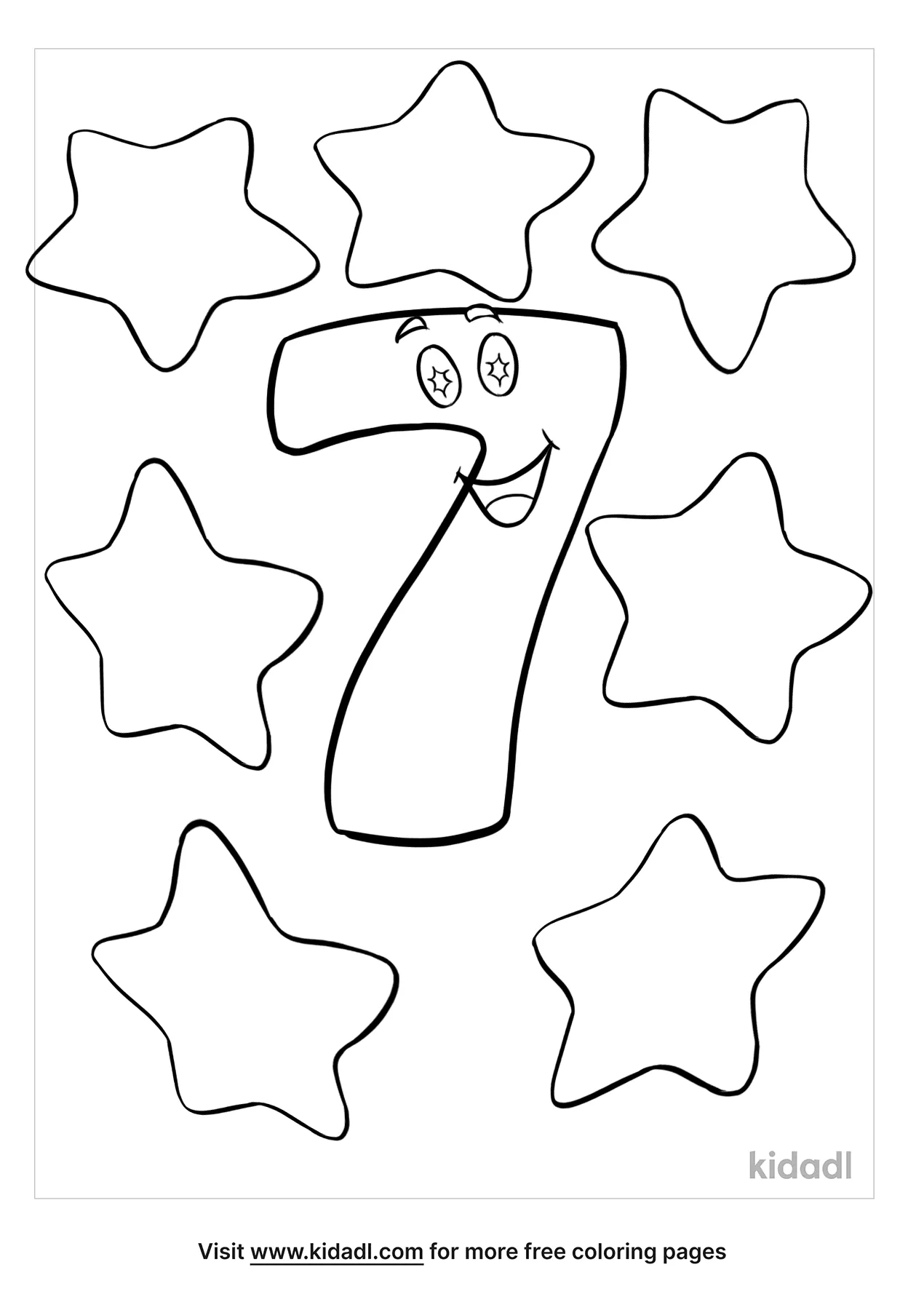Number 7 Coloring Pages Free Numbers Coloring Pages Kidadl