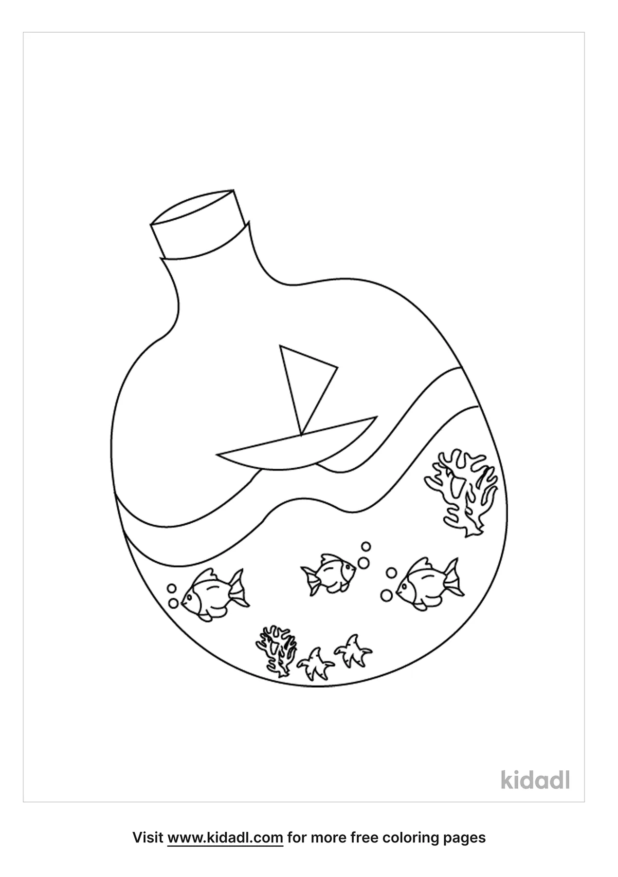 Ocean In A Bottle Coloring Page