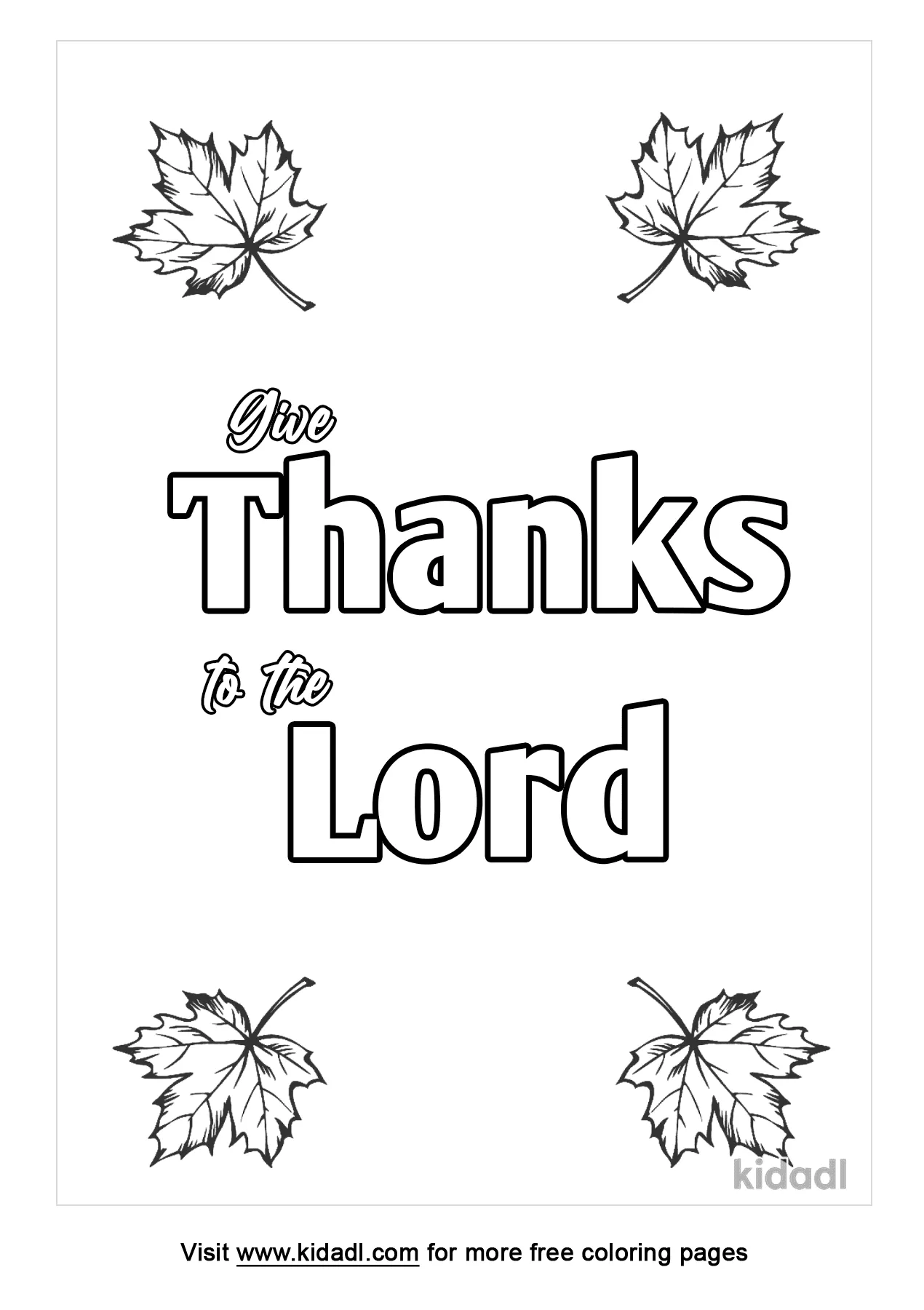 give thanks to the lord coloring page
