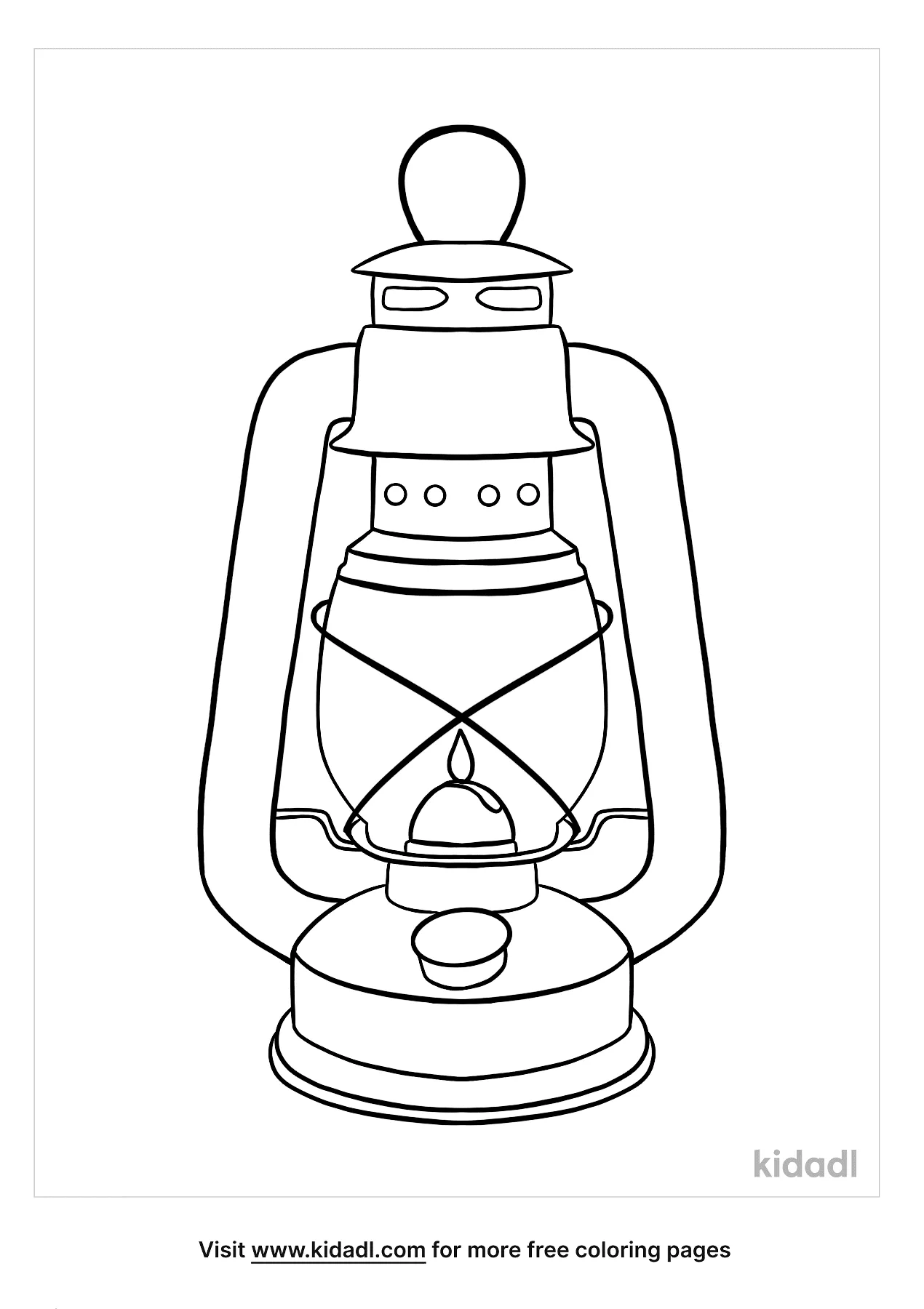camping lantern coloring page