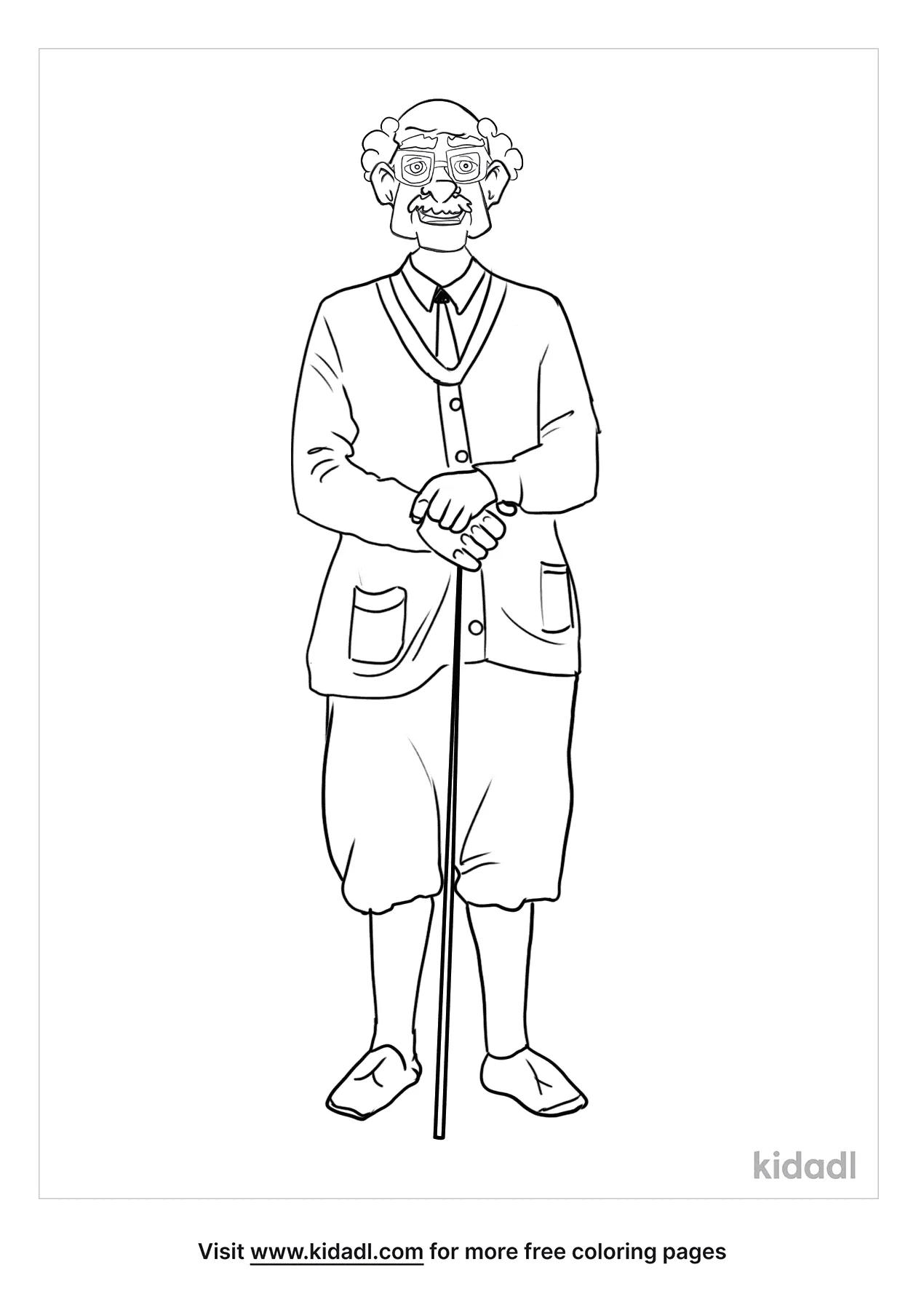 Old Man In Golf Knickers Coloring Page