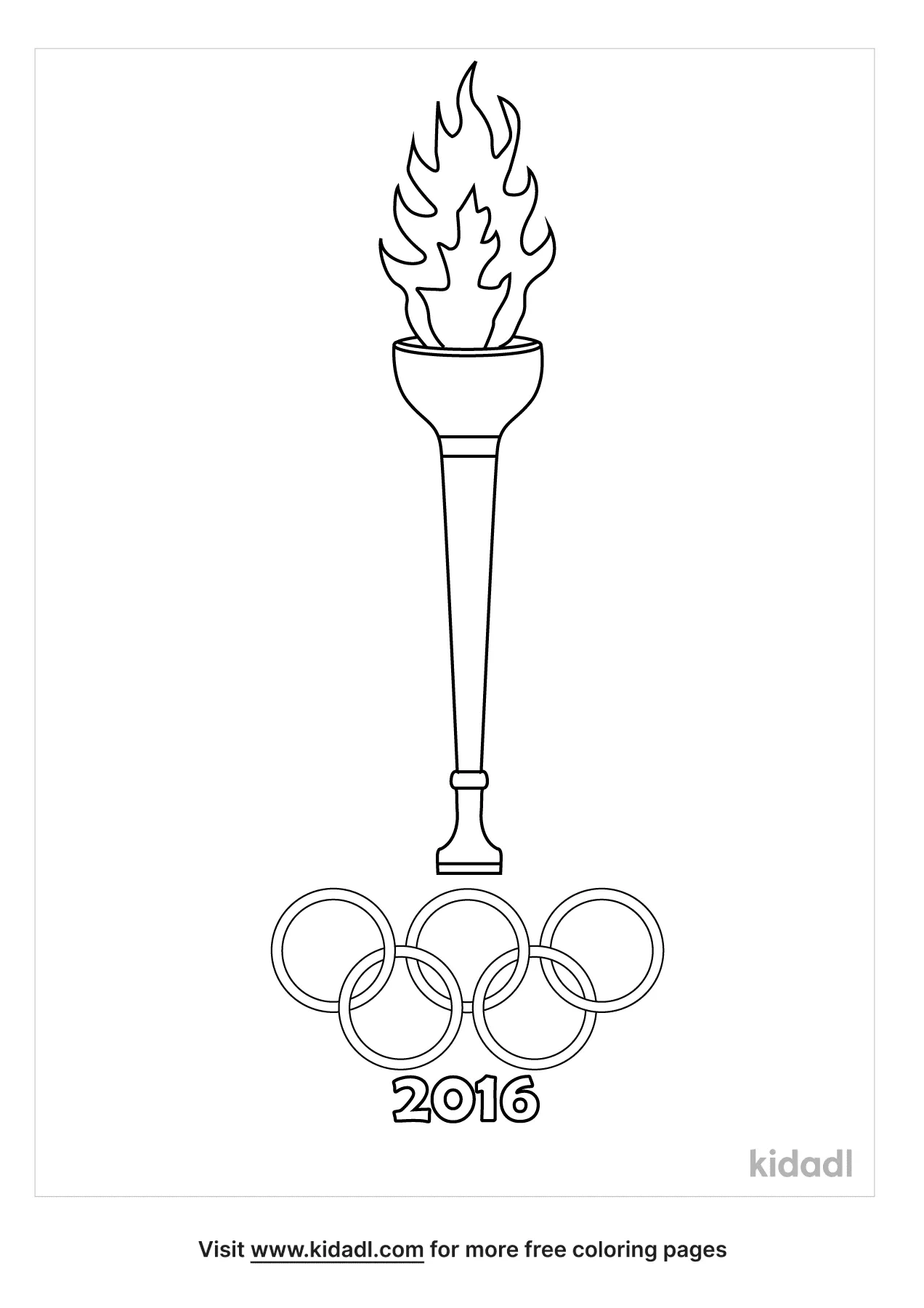 Olympic Torch 2016 Coloring Page