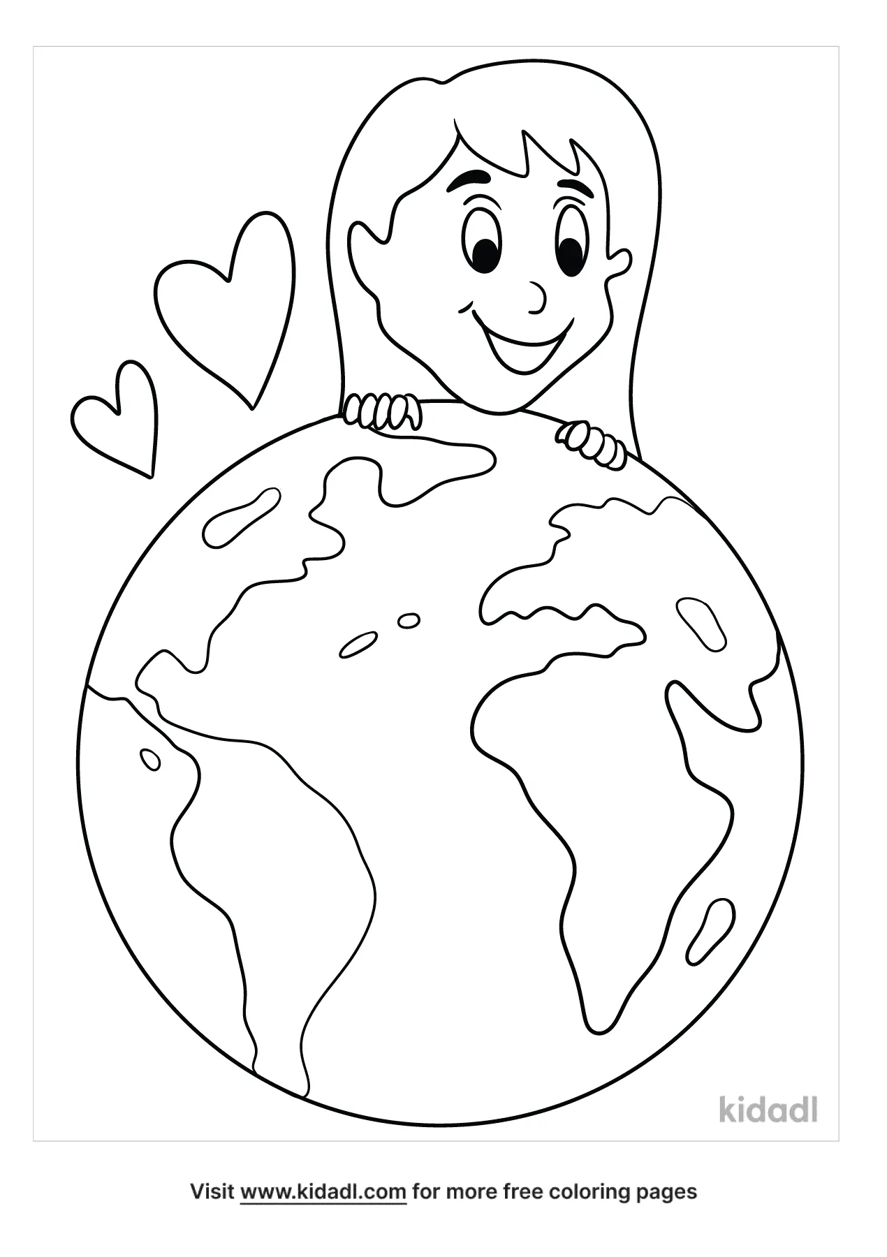 One Earth Children Coloring Page