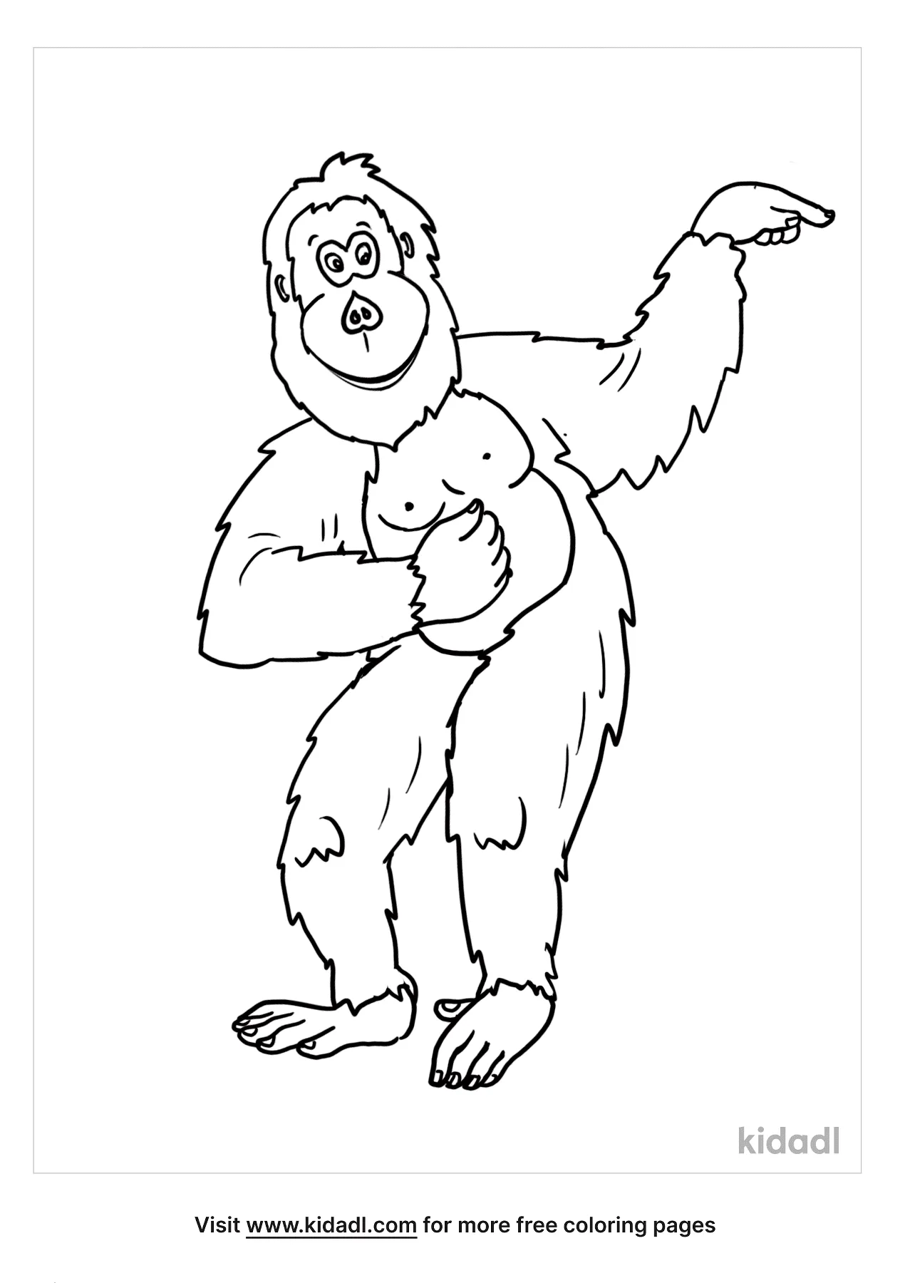 baby orangutan coloring page