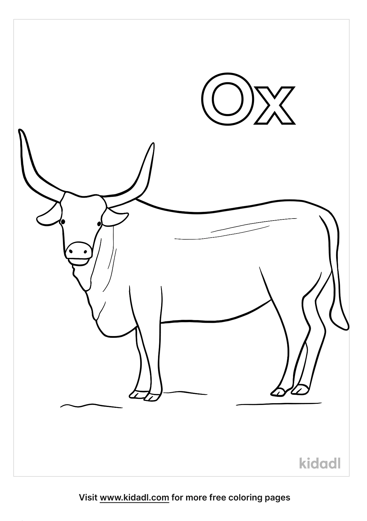 Ox Coloring Pages Free Animals Coloring Pages Kidadl