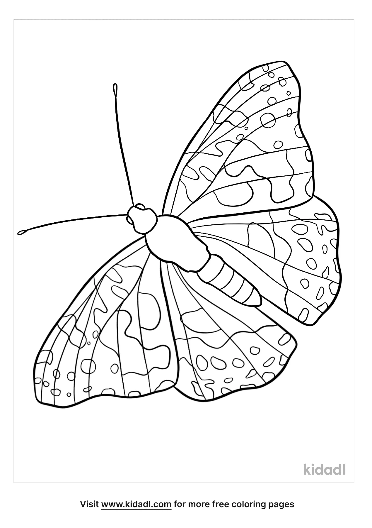 Painted Lady Butterfly Coloring Pages   Free Butterflies Coloring ...
