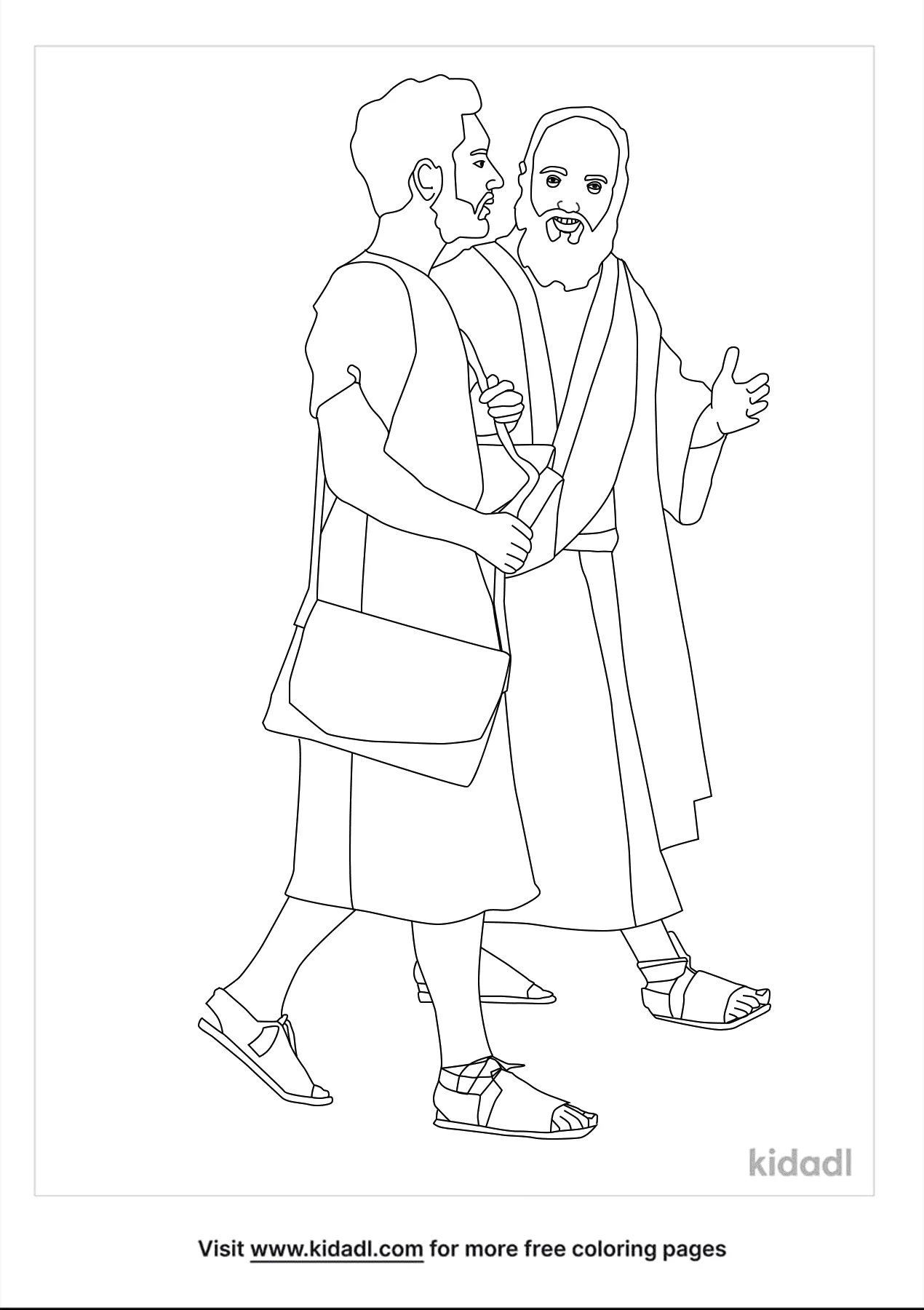 Paul And Timothy Coloring Page | Free Bible Coloring Page | Kidadl