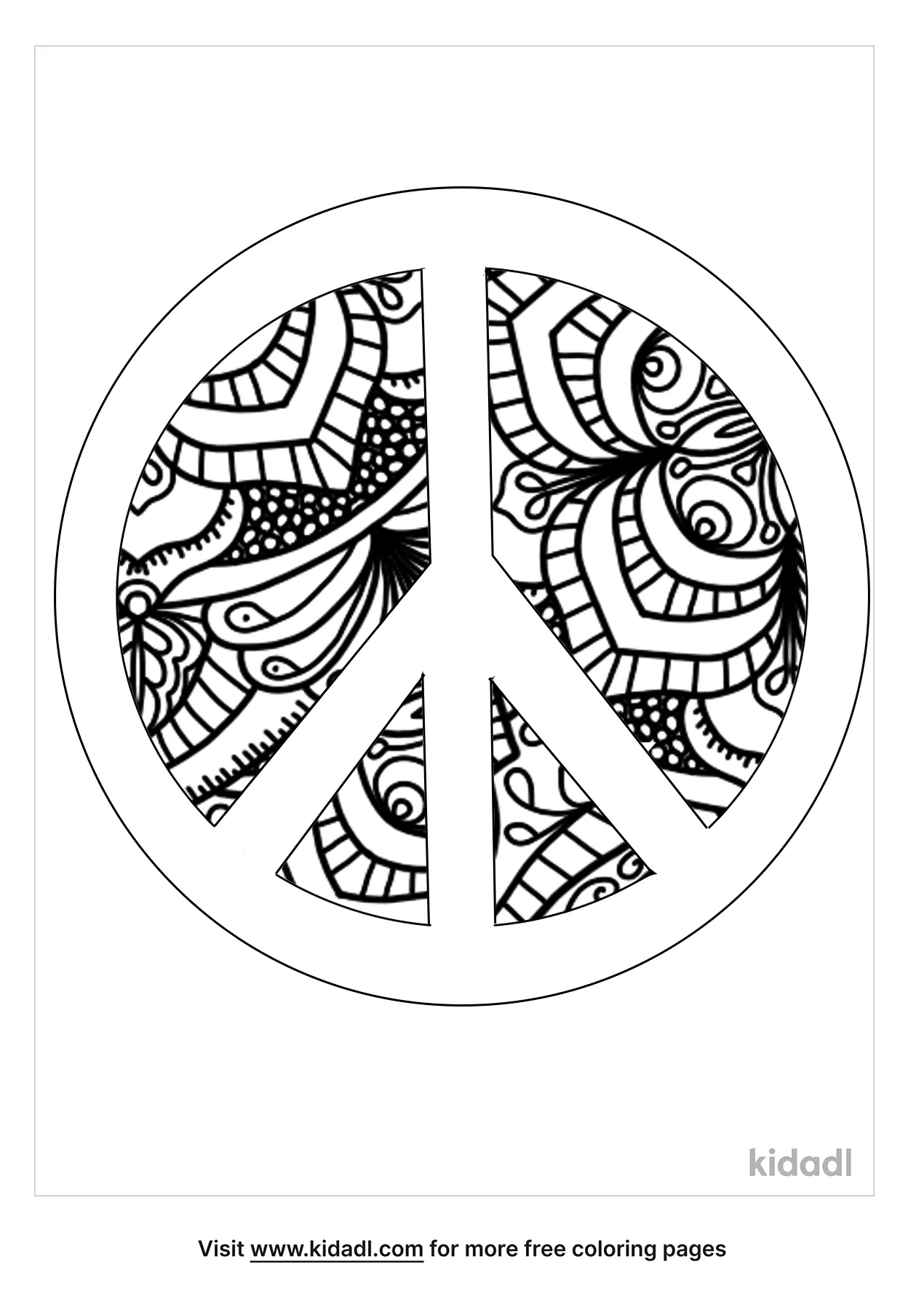 free peace sign mandalas coloring pages