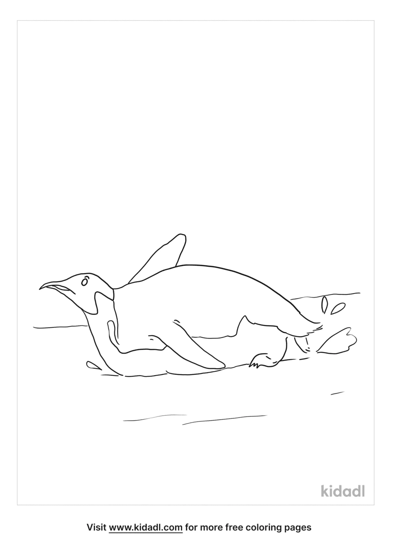 Penguin Gliding Coloring Page