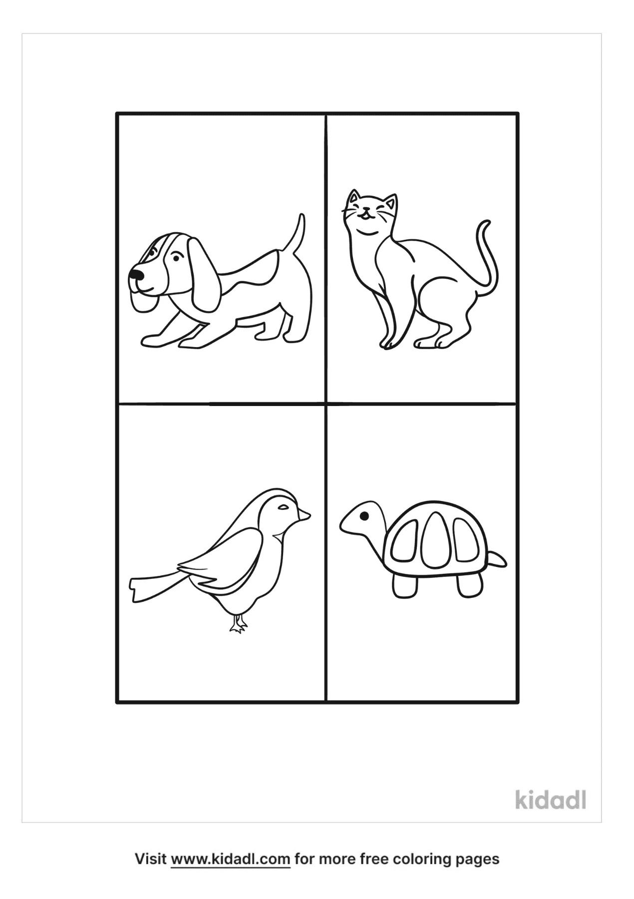 Free Pet Collage Coloring Page | Coloring Page Printables | Kidadl