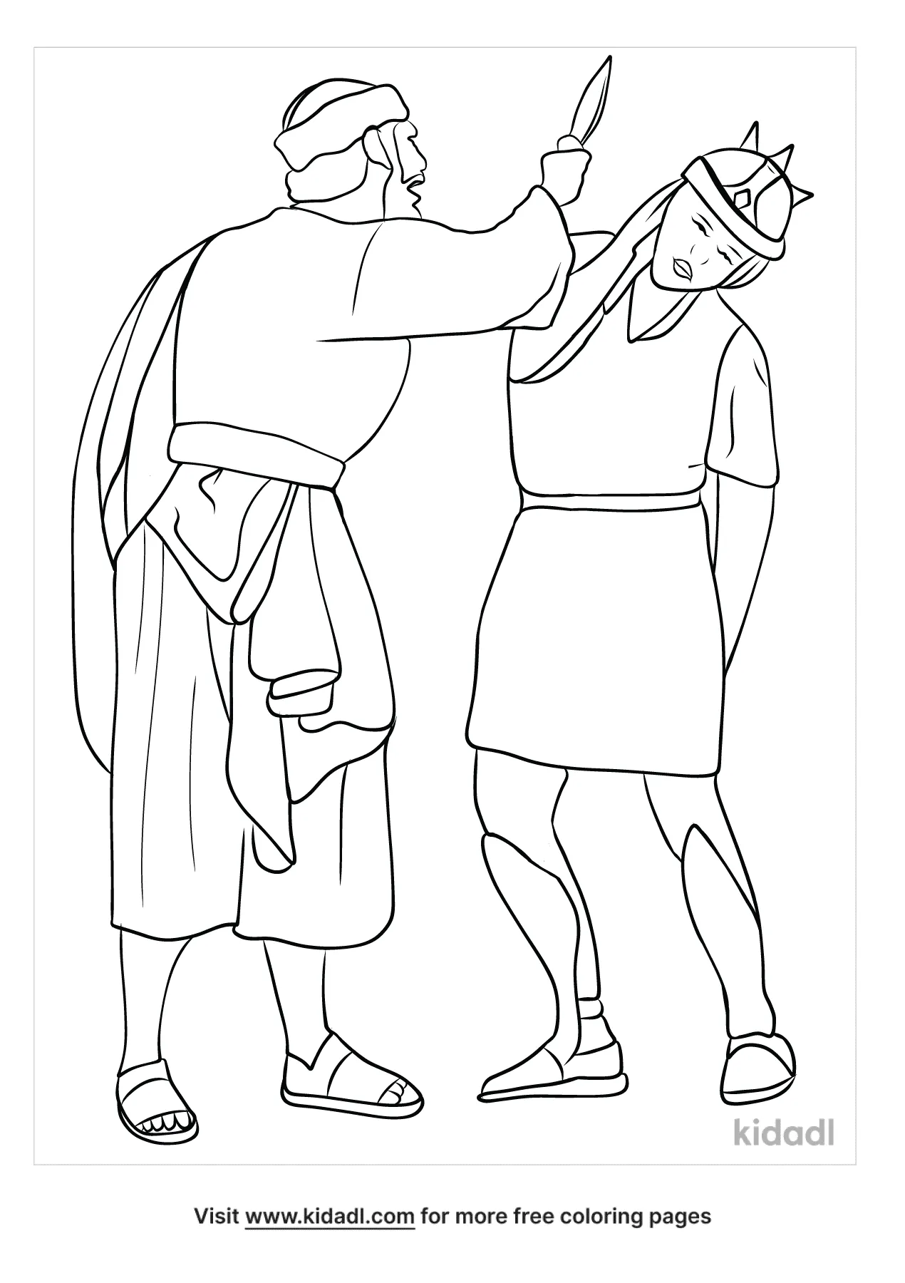Peter Cuts Off Soldier's Ear Coloring Page | Free Bible Coloring Page ...