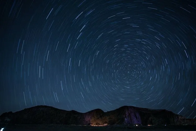 A beautiful time-lapse image of night sky