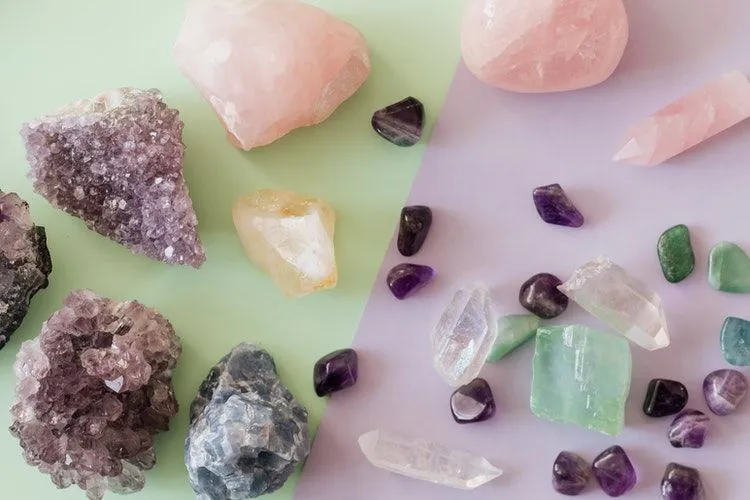 Close up shot of assorted gemstones